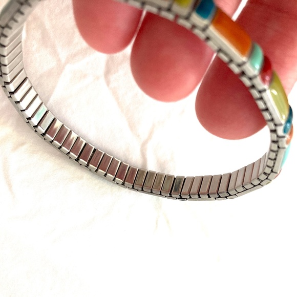 bracelet stretch color blocking tiles colorful chiclet tiles - Picture 4 of 10
